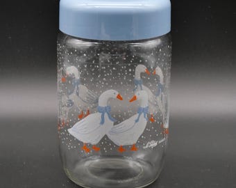 Le Parfait Vorratsglas Vintage Glas  Motiv Gänse, Dekoration Landhausküche, Geschenk Frankreich