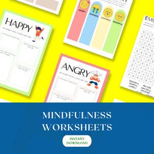 Mindfulness Worksheets for Kids | Feelings Printable | 7 Pages