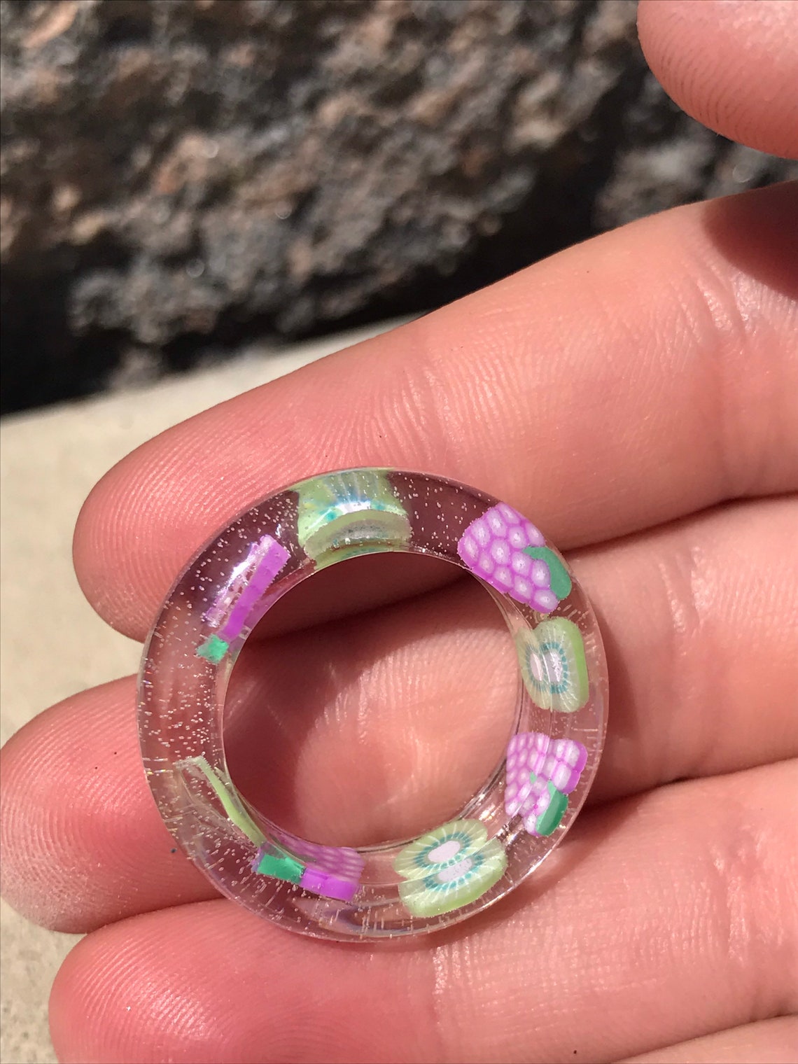 Resin Fruit Rings Etsy