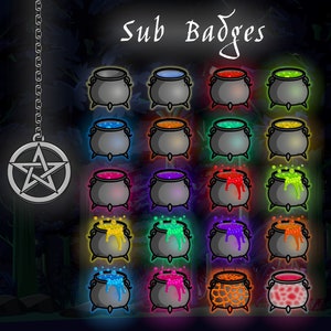 Twitch Sub Badges - Halloween - Hexenkessel