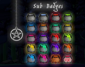 Twitch Sub Badges - Halloween - Caldero de brujas