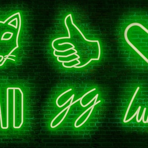 Twitch Emotes - Vidrio de neón - Essentials Pack - Verde