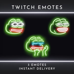 Twitch Emotes - Neon Puny Pepe Pack