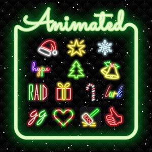 Emoticones animados: una Navidad animada con neón