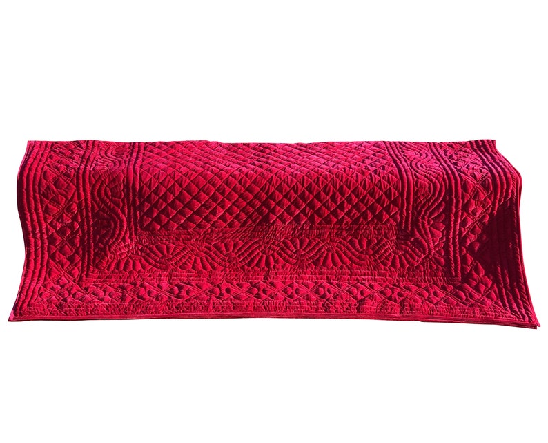 Fuchsia Velvet Quilt Comforter Throw Blanket Velvet Etsy