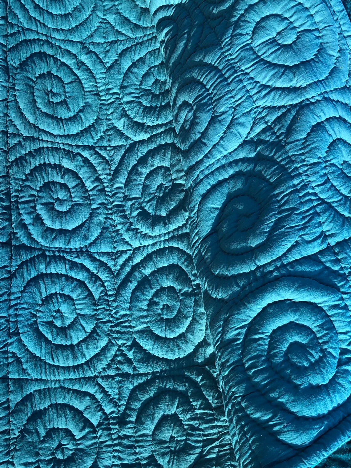 Teal Velvet Quilt Velvet Comforter Queen Quiltking Size Etsy