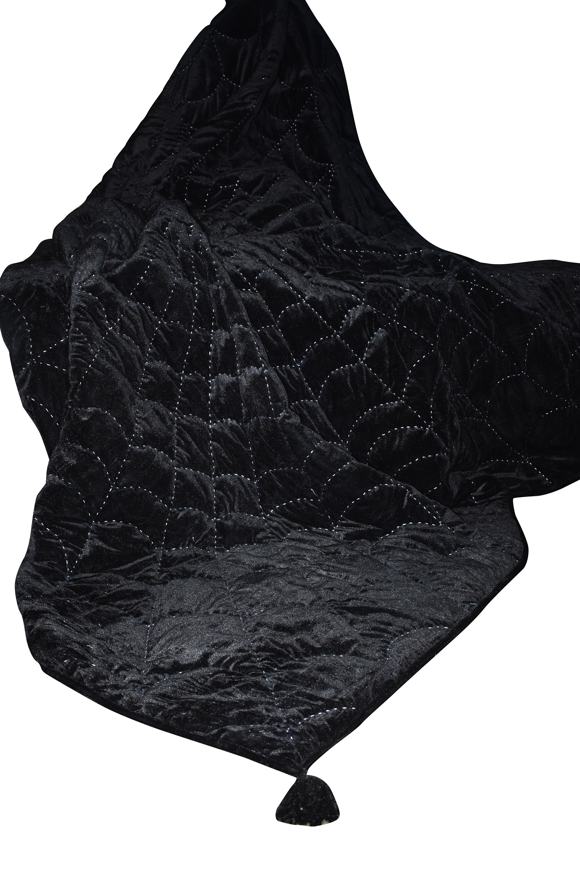 Black Velvet Quilt Spider Quilting Velvet Comforter Velvet Etsy