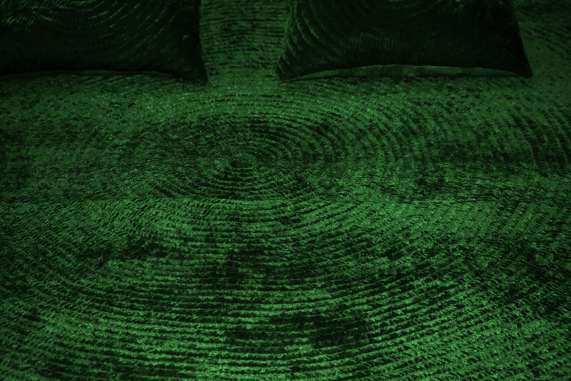Emerald Green Quilt Velvet Blanket Velvet and Cotton Quilt Etsy