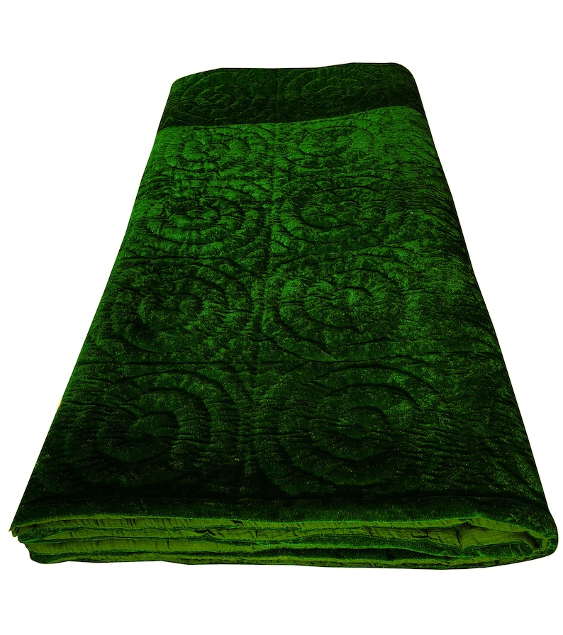Emerald Green Velvet Quilt Velvet Blanket Velvet and Cotton Etsy