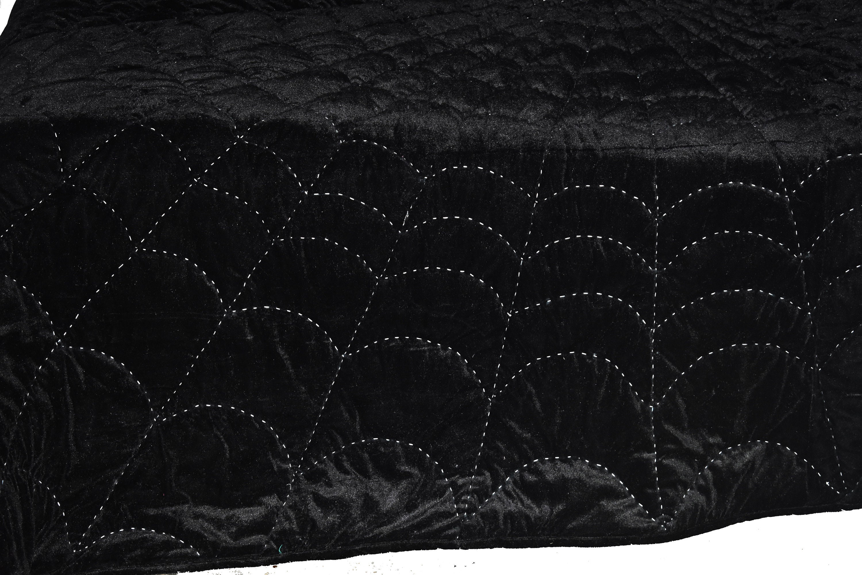 Black Velvet Quilt Spider Quilting Velvet Comforter Velvet Etsy