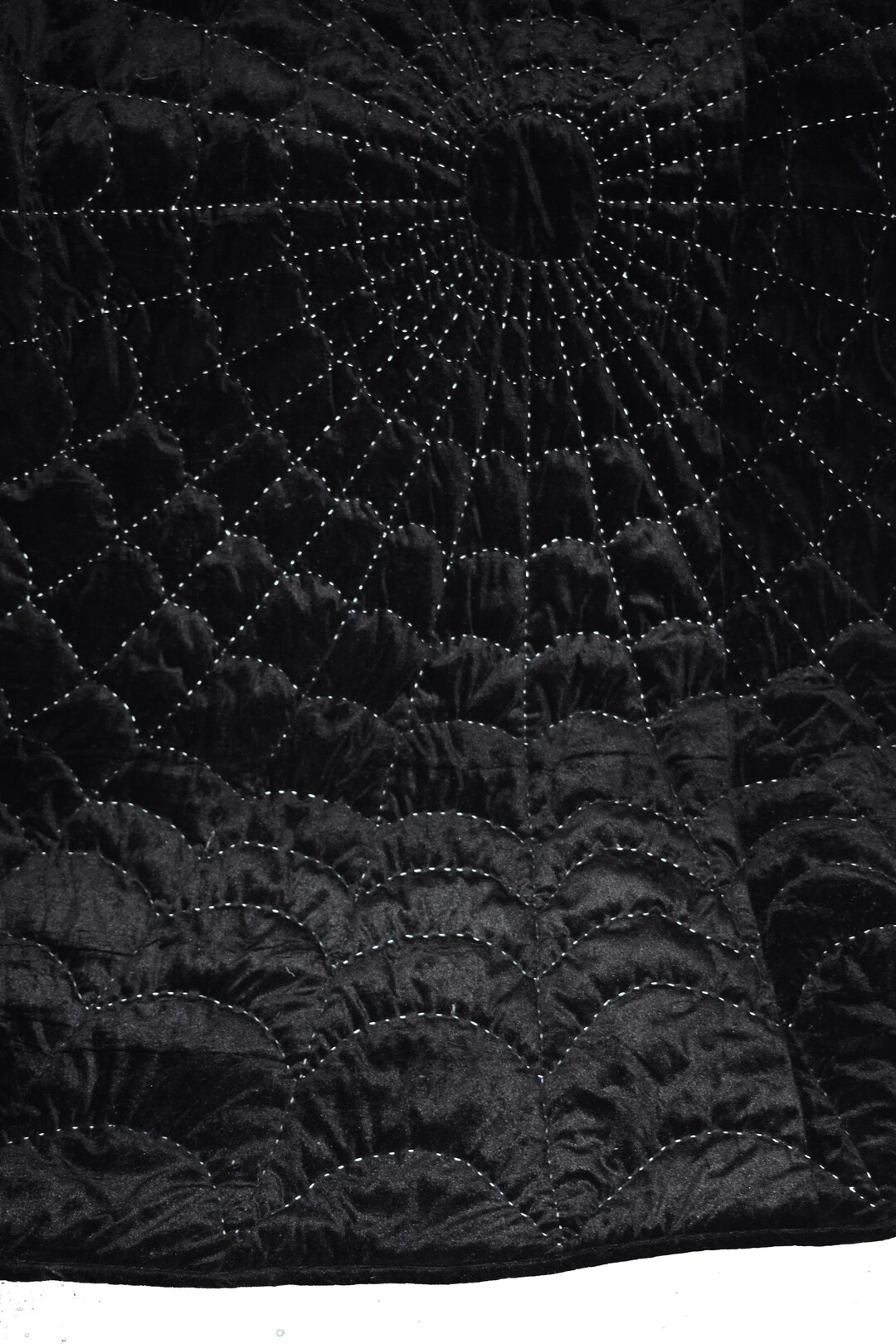 Black Velvet Quilt Spider Quilting Velvet Comforter Velvet Etsy