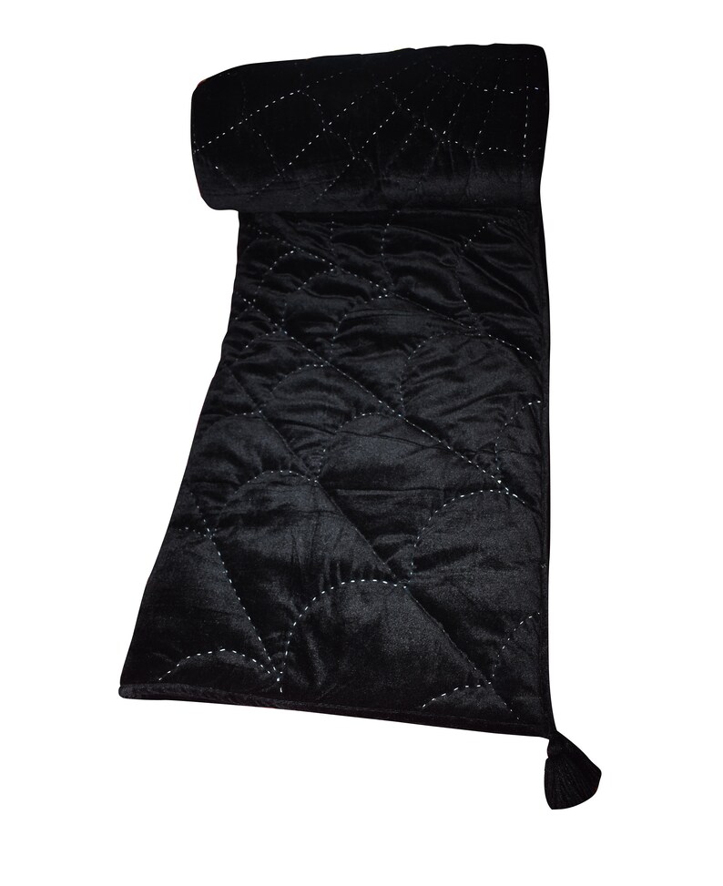 Black Velvet Quilt Spider Quilting Velvet Comforter Velvet Etsy
