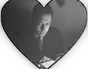 Albert Camus heart shaped pillow
