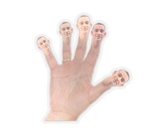 Hand with Bald Matty Healys Kiss-Cut Sticker