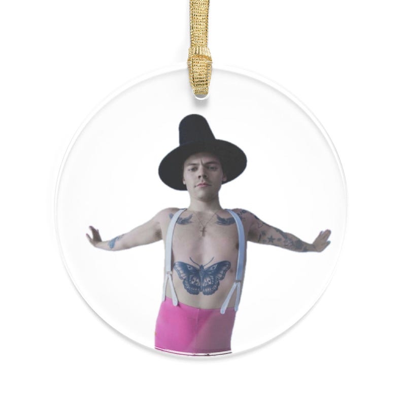 Pilgrim Harry Styles Acrylic Ornament, Holiday Decoration, Gold - Etsy