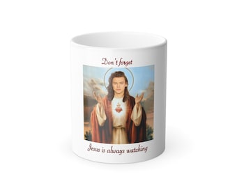 Color Morphing Mug, Jesus harry styles