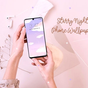 Papel de parede fofo de noites estreladas, Papel de parede estético para telefone, Papéis de parede fofos para telefone, Papéis de parede para iPhone, Papéis de parede fofos para iPhone, Minimalista