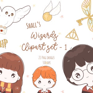Wizard clip art, Magic clipart , Witch, Castle, Magic school clipart, Potions, Halloween, Planner sticker, Party Invitations, Commercial Use