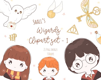 Wizard clip art, Magic clipart , Witch, Castle, Magic school clipart, Potions, Halloween, Planner sticker, Party Invitations, Commercial Use
