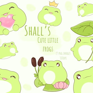 Kawaii frog Clipart | frog PNG | Cute frog Clipart | Swamp Critters | Planner stickers | Party Invitations | Commercial Use