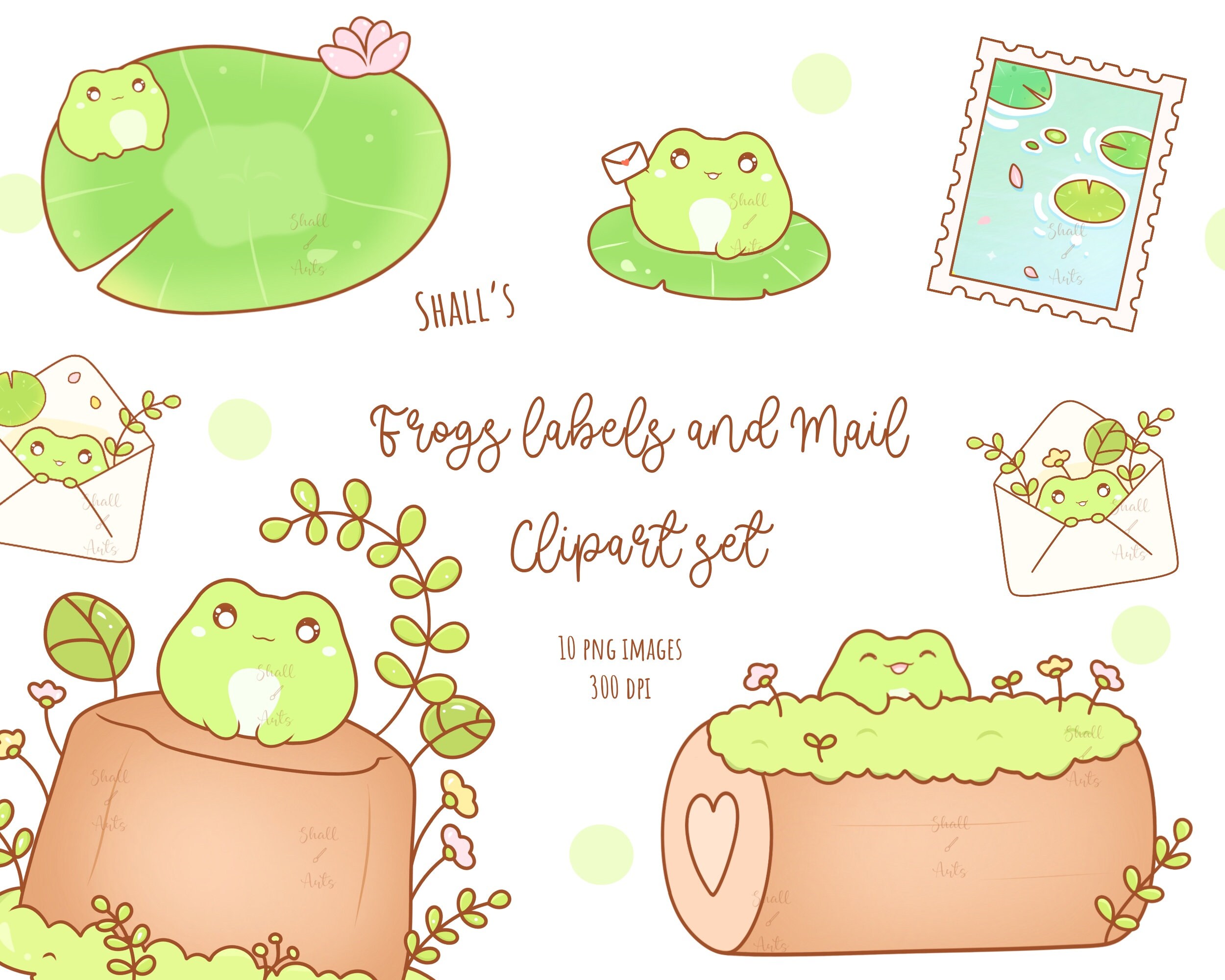 Frog Labels and Mail Clipart | Frog PNG | Cute Frog Clipart | Mail ...