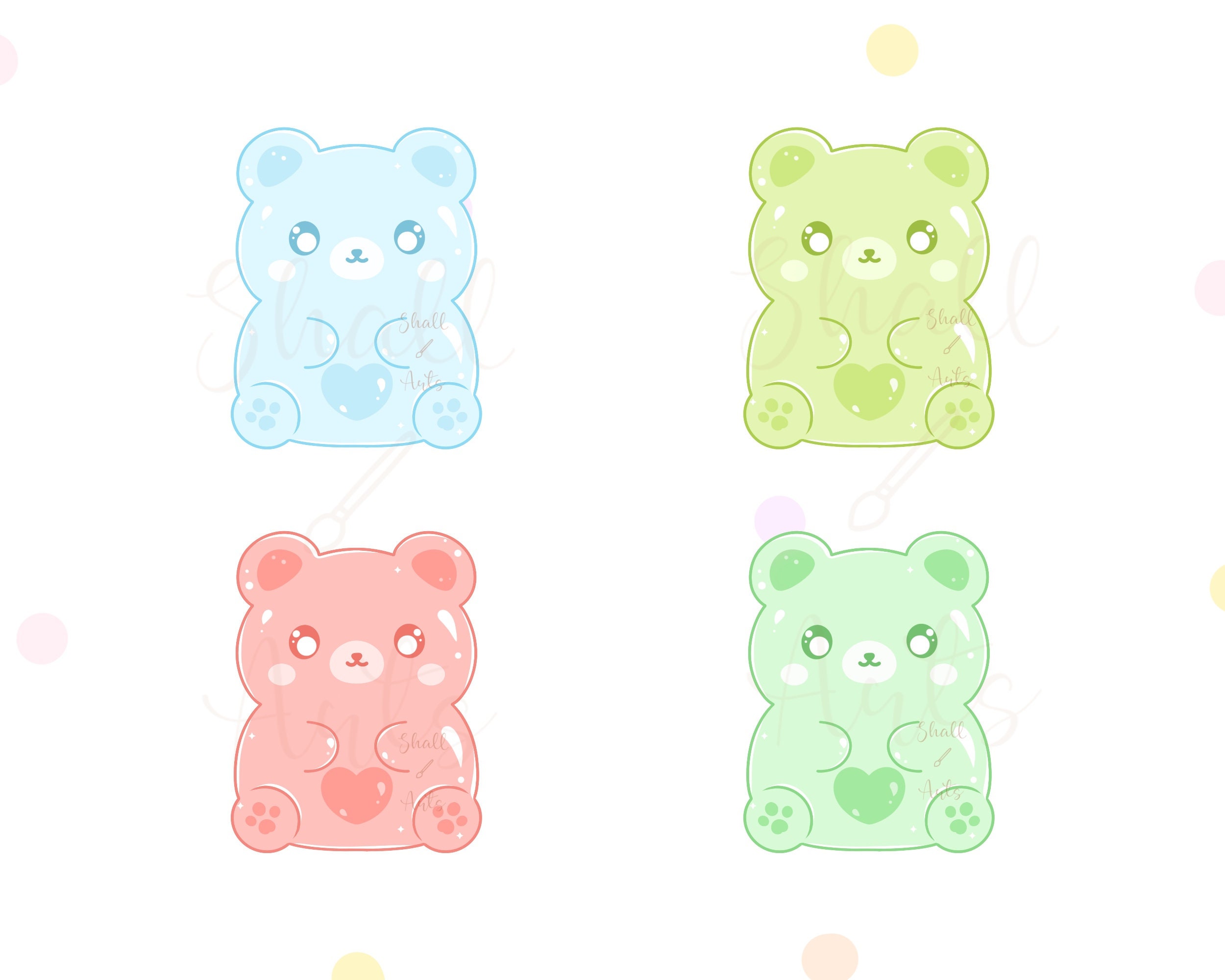 Cute Adorable Bear Species Cartoon - Gummy Bear Vinyl Decal Sticker –  Shinobi Stickers