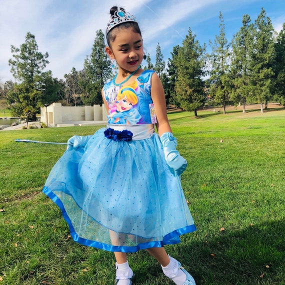 ROBE CENDRILLON avec de vraies paillettes robe de bal complete pour fille princesse Disney bleue robe de luxe fantaisie anniversaire deguisement de noel paques. Etsy France