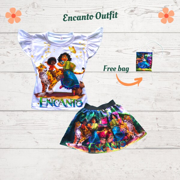 Mirabel Encanto Outfit with Bow Green, Disney Cartoon Princess, Skirt Outfit Elegant Modern Easter Spring Birthday Outfit Mirabel Birthday.