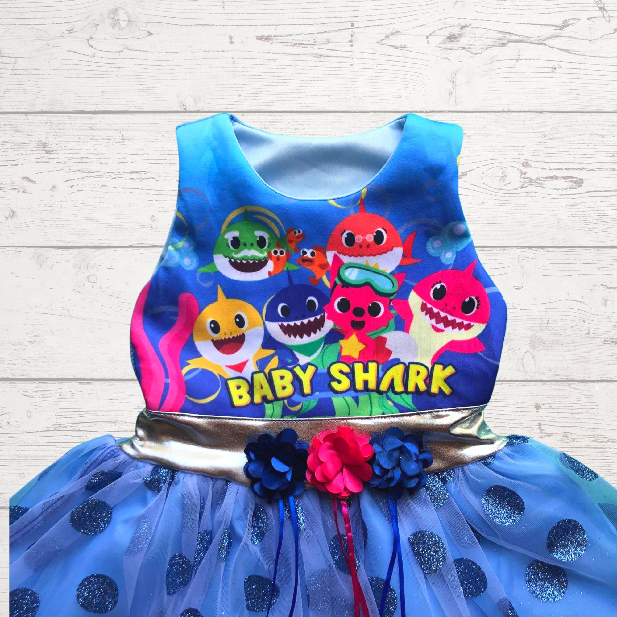 Baby Shark Dress Baby Shark Birthday Dress Baby Shark Tutu Etsy