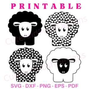 Schaap SVG, Cute schaap SVG, Clipart, Digital Download/Cricut, Silhouette, Glowforge (svg/png/dxf bestandsformaten)