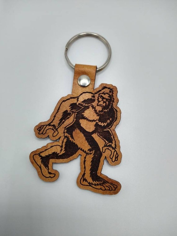 Keychain - Bottle Opener - Bigfoot Sasquatch - Leather Keychain - Bottle Opener - Bigfoot Sasquatch - Leather