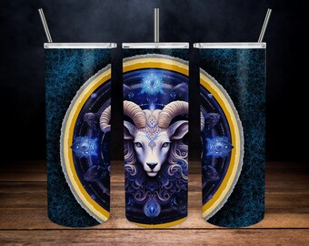 Ik ben een Aries Zodiac Tumbler Wrap Sublimatie, Aries Astrologie Teken Skinny Tumbler Png, 20oz Straight, Taps toelopende Png Digitale Download