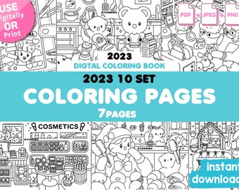 Charibo Art "2023 OCTOBER Set" digital coloring book - Printable coloring pages, adult & kids coloring sheet, coloring Template