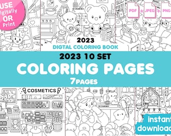 October Coloring Book: Printable Coloring Pages for Adults & Kids (Digital Download)