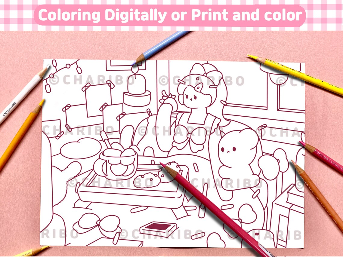 Charibo Art Kkami Set Coloring Book Printable Etsy Charibo art kkami set coloring book printable etsy