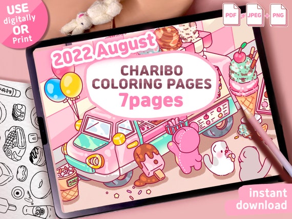 Charibo Art august Set Digital Coloring Book Printable Coloring