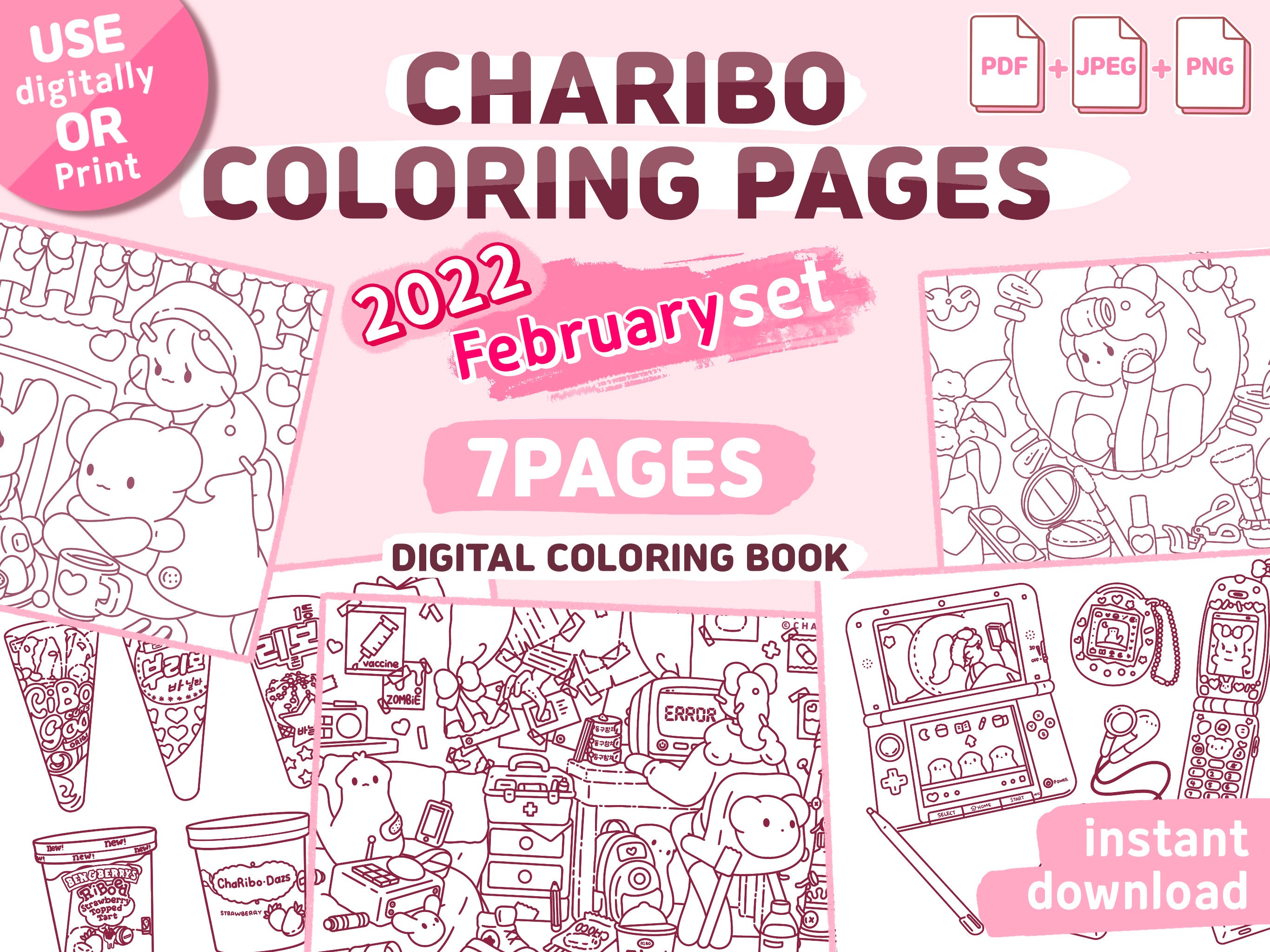 Charibo Art december Set Digital Coloring Book Printable Coloring