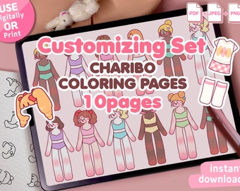 Charibo Character Coloring Book: Customizing Set (Digital Download)