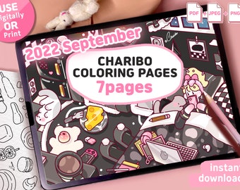 Charibo Art September Coloring Book: Printable Pages (PDF, JPEG, PNG)