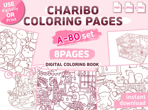 Charibo Art august Set Digital Coloring Book Printable Coloring