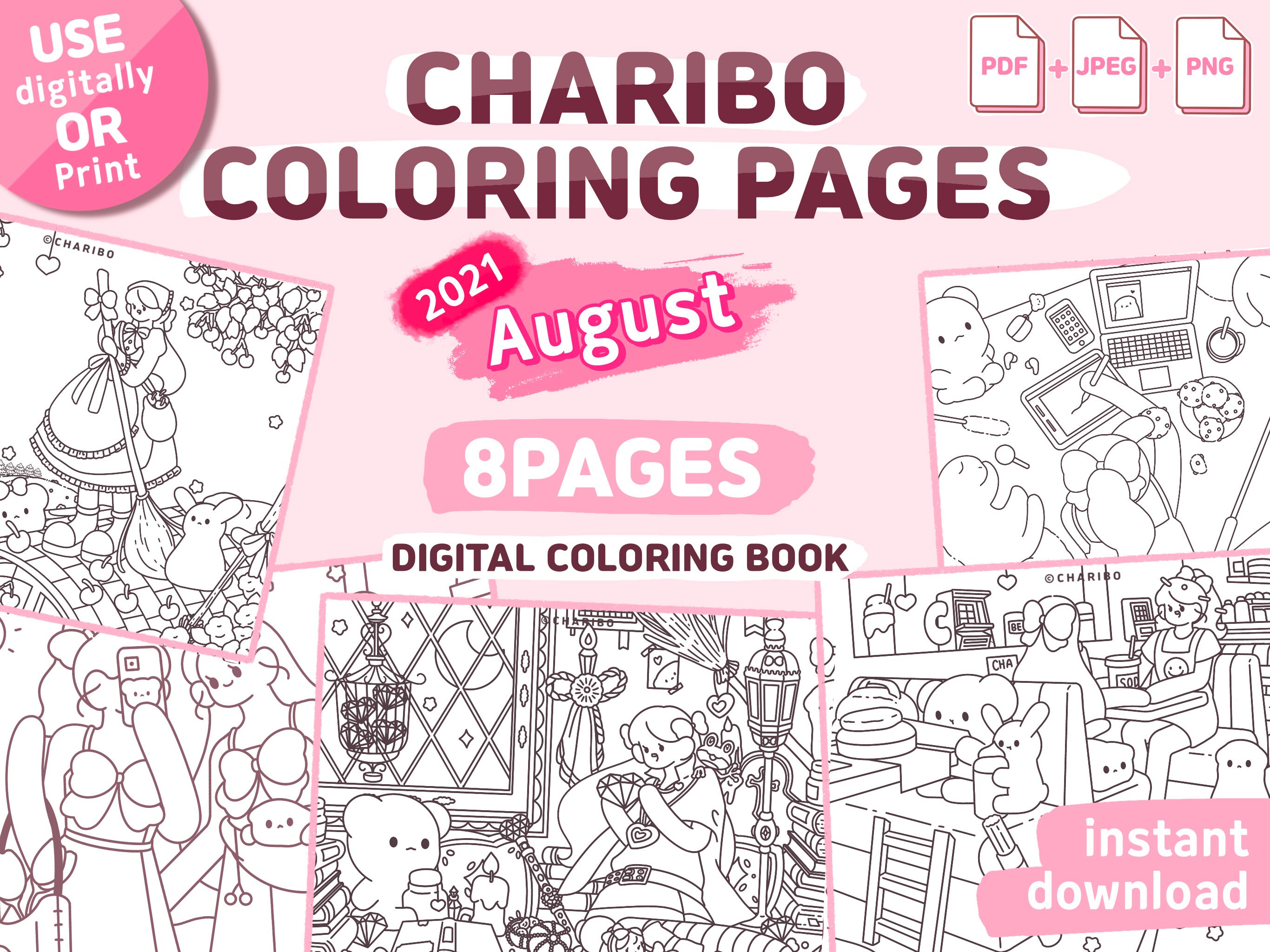 Charibo Art special Set Digital Coloring Book Printable Coloring