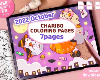 Charibo October Coloring Pages: Kids & Adults (Digital Download)