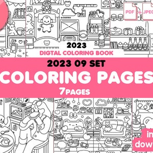 Charibo Art &quot;2023 September Set&quot; digital coloring book - Printable coloring pages, adult & kids coloring sheet, coloring Template