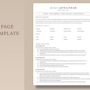 Resume Template for UX designer, Google Docs Resume for UI designer, Word Document Software Engineer Tech Resume Template, Web Design CV image 3