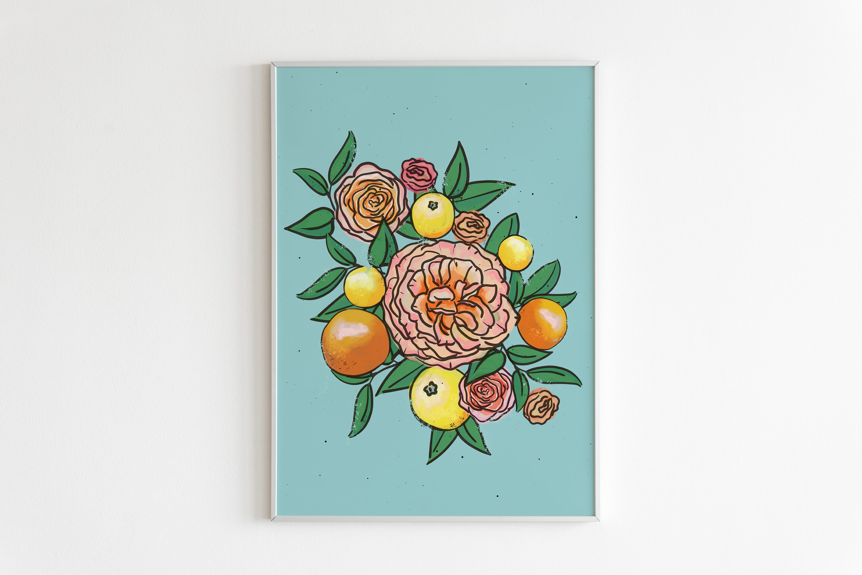 Orange Botanical Print Citrus Art Blossom Flower Painting - Etsy