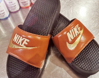 Gold Nike Slides - Etsy Australia