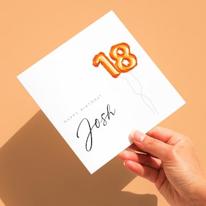 Carte de ballons 18e anniversaire, tout âge, carte d'anniversaire pour lui, 21e anniversaire, 30e anniversaire, joyeux anniversaire, papa, grand-père, frère, fils