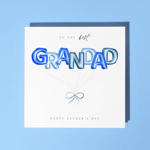 Carte de fête des pères ballons bleus grand-père, bonne fête des pères, meilleure carte grand-père, grand-père, pops, grand-père, carte personnalisée