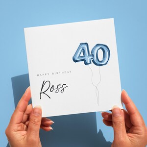 Carte de 40e anniversaire ballons, tout âge, carte d'anniversaire pour lui, 30e anniversaire, 50e anniversaire, joyeux anniversaire papa, fils, petit-fils, frère
