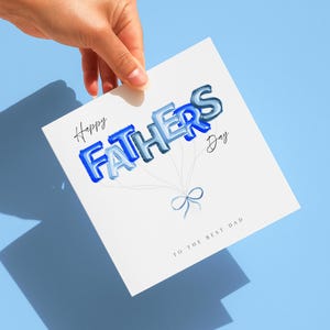 Carte ballon bleu pour la fête des pères, meilleure carte pour papa du monde personnalisée, 3 couleurs disponibles